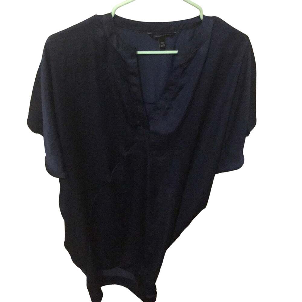 Banana Republic Navy Blue Tunic Dress XS Short Sleeve V Neck with Pockets